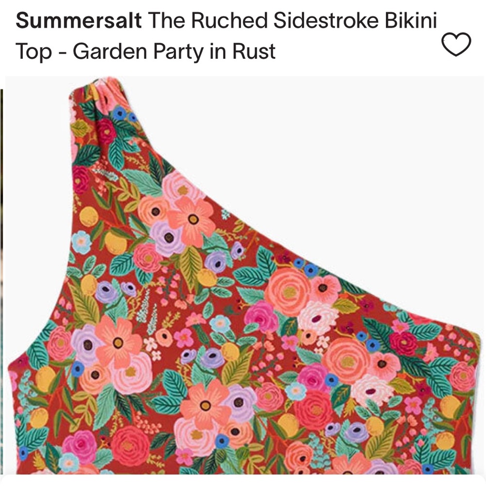 summersalt Red Floral One-Shoulder Bikini Top and High Waist Bottoms - Picture 4 of 9